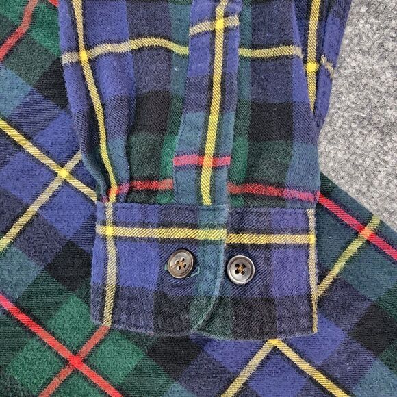 LL Bean Shirt Mens Medium Scotch Plaid Flannel Traditional Long Sleeve Outdoor - Picture 12 of 16
